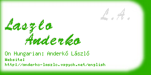 laszlo anderko business card