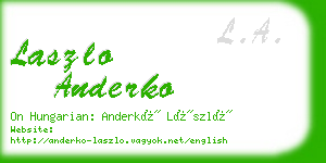 laszlo anderko business card